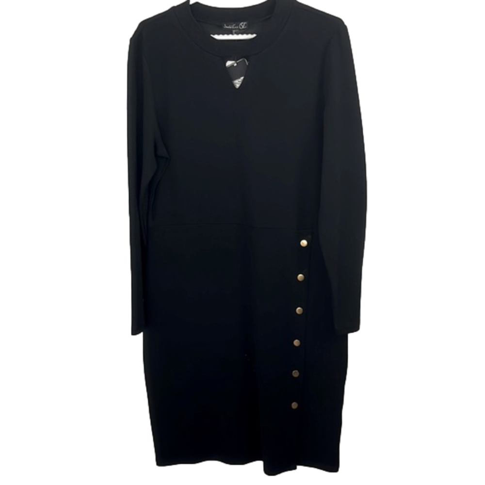 Smashed Lemon NWT Black Dress W/Gold Buttons